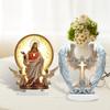 2D Christmas Scene Decor with Stand Unique Display Artwork Standing Acrylic Tabletop Sign for Shelf Indoor Cabinet Holiday