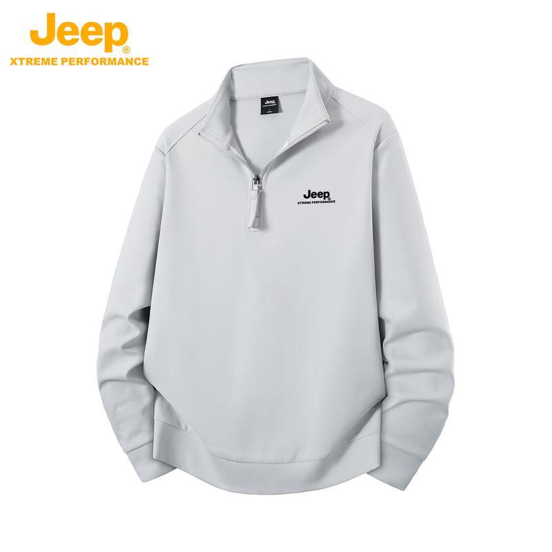 JEEP Men's Outdoor Half-Zip Stand Collar Sweatshirt