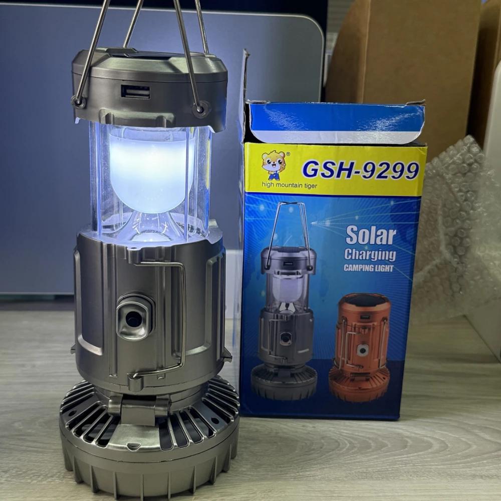 Campinglaternen mit Ventilator Wiederaufladbar Solar Campingventilatorlampe LED-Laternen Campingventilatoren für Zelte Notfall-Trekkingausrüstung