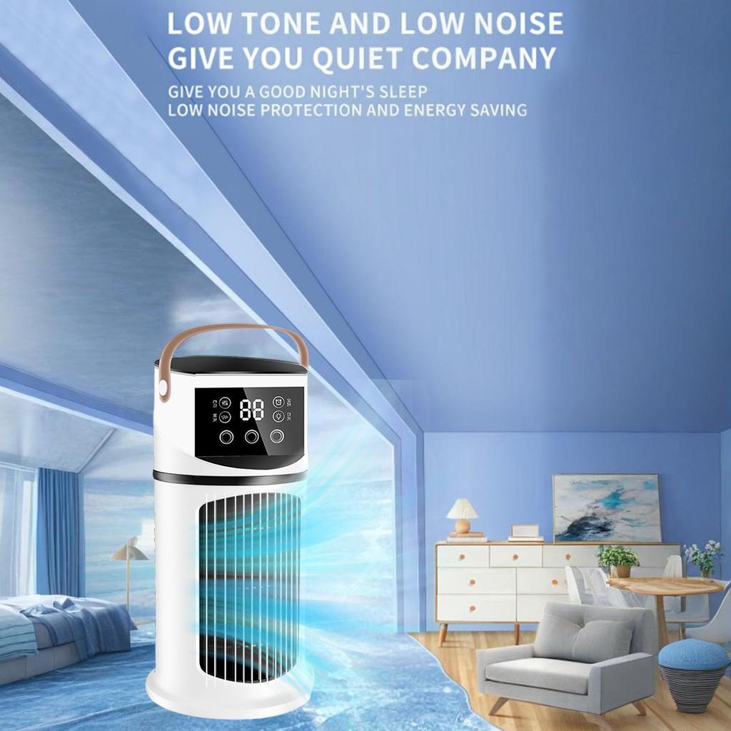 Refroidisseur d'air personnel portable 3 en 1 à évaporation, faible bruit, rechargeable par USB 2.0, minuterie 8H, 7 modes de lumière, sans fenêtre Condition
