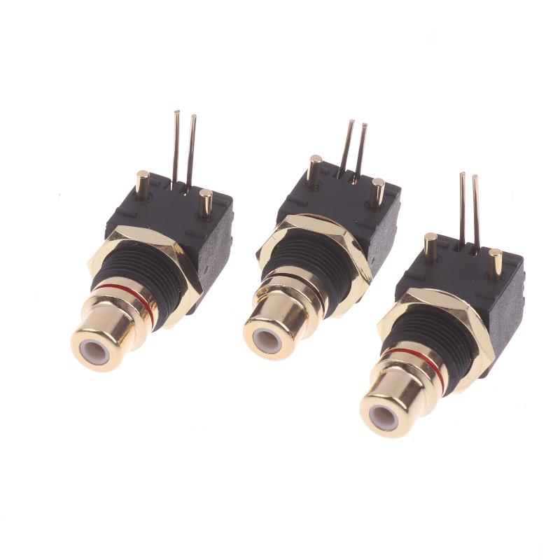 2/4Pcs Rca Female Socket Elbow Pin Pcb Panel Mount Adapter Right Angle Copper Gold Plated Decoder Digital Coaxial Connector