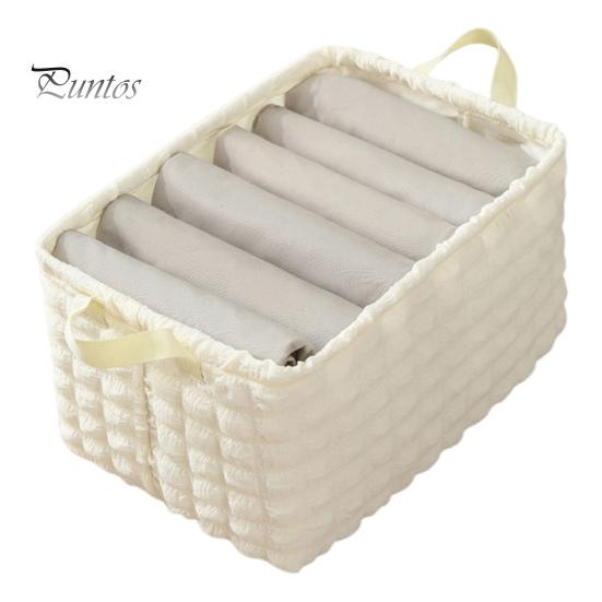 

Коробка для зберігання штанів, светрів з ручкою великої ємності, складна конструкція, що штабелюється, гардеробна, органайзер для зберігання одягу S світло-синій колір