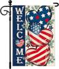 Artscope Patriotic 4th of July Garden Ag 12x18 Inch Double Sided for Outside, Love Heart Eucalyptus Memorial Day Independe AAS