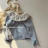 Girls' Vintage Floral Cotton Ruffle Collar Long Sleeve Top