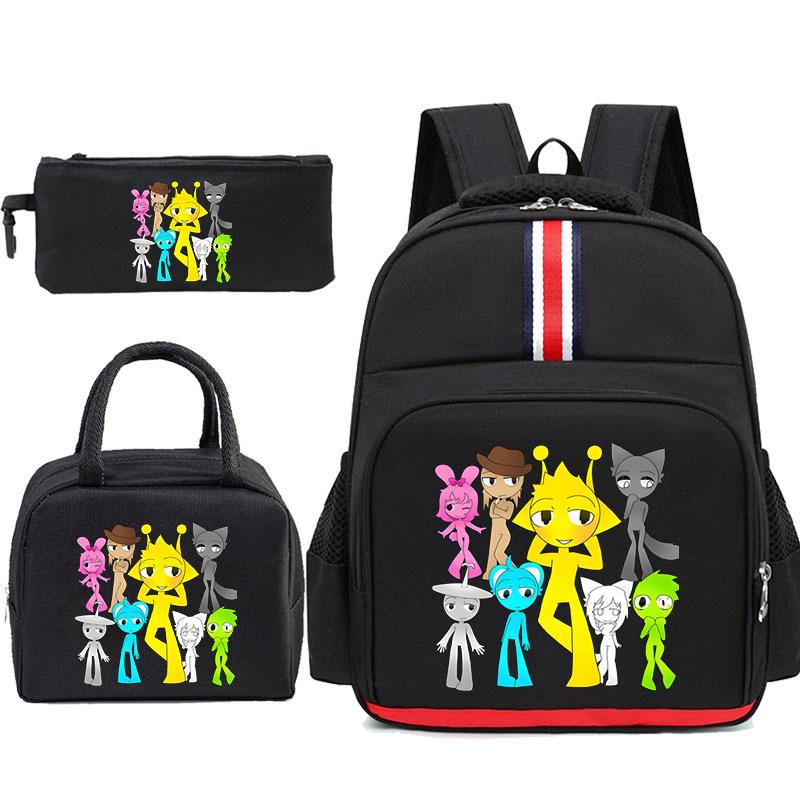 Children'S School Bag Game Merchandise Elementary School Backpack Cartoon Printing Three-Piece Set Tote Bag Pencil Bag