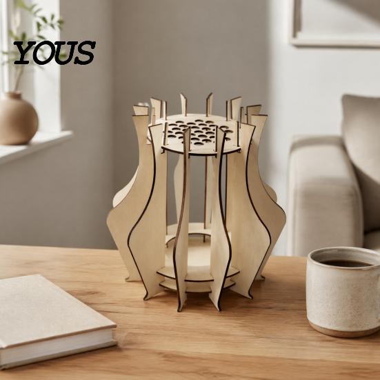 Anti Deformation Flower Pots for Interior Wooden Puzzle Vase, Display Stand Flowers or Simple Style Vases Gift Artificial Flowers, Decorative