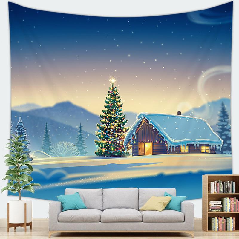Santa Claus Background Home Hanging Cloth Christmas Tapestry Wall Hanging
