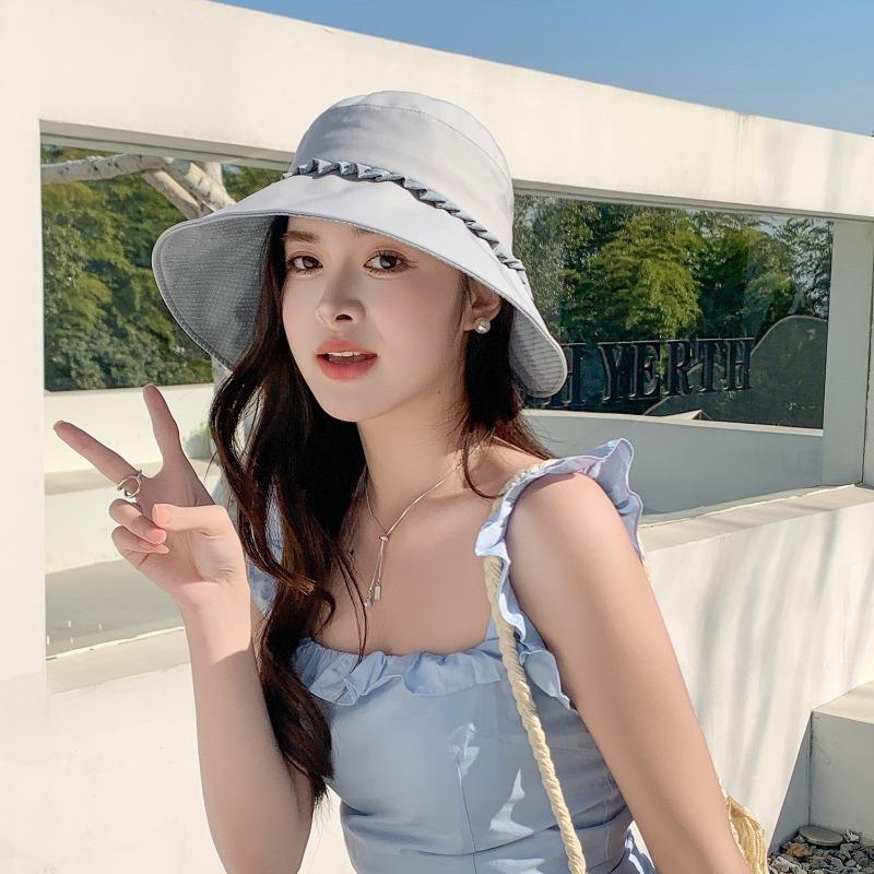 Korean Style Wide Brim Sun Hat Breathable Elegant Casual Outdoor Sun Protection Hat