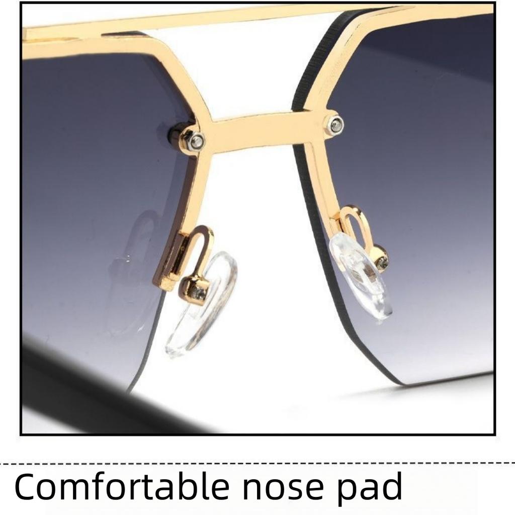 Double Bridge Semi-Frame Sunglasses New Square UV400 Shades for Men Driving Women Fashion Premium Sun Glasses