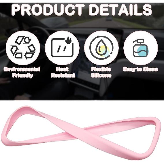 Rückspiegelabdeckung Zubehör, Auto Schutzrahmen Silikon Automobil Spiegelrahmen Kompatibel mit Modol 3 Y, Rosa Auto Zubehör (Rosa)