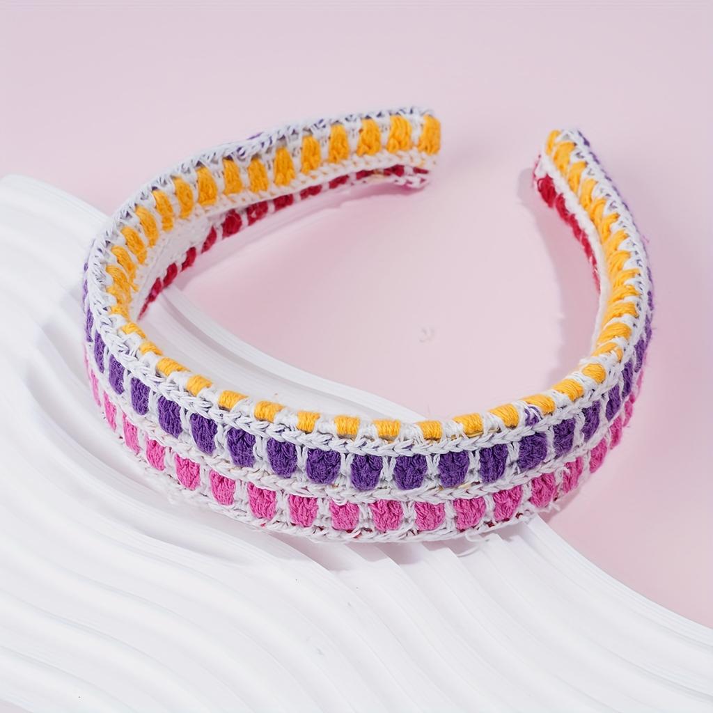 Boho-Chic Floral Knit Headband for Women - Cute & Stylish Hair Accessory, Perfect for Casual Attire