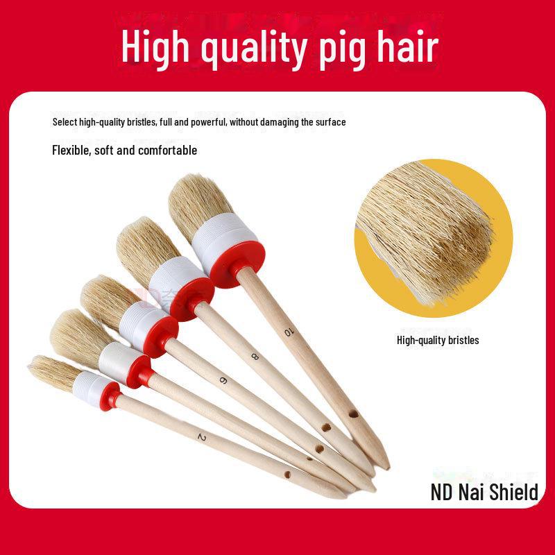 

5-Piece Soft Bristle Detail Brush Set for Car Wash & Interior Gap Cleaning