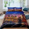 Bridge Landscape Digital Printing Duvet Cover Set For Kids Boys Girls Polyester Bedding Set Double Single Size With Pillowcase