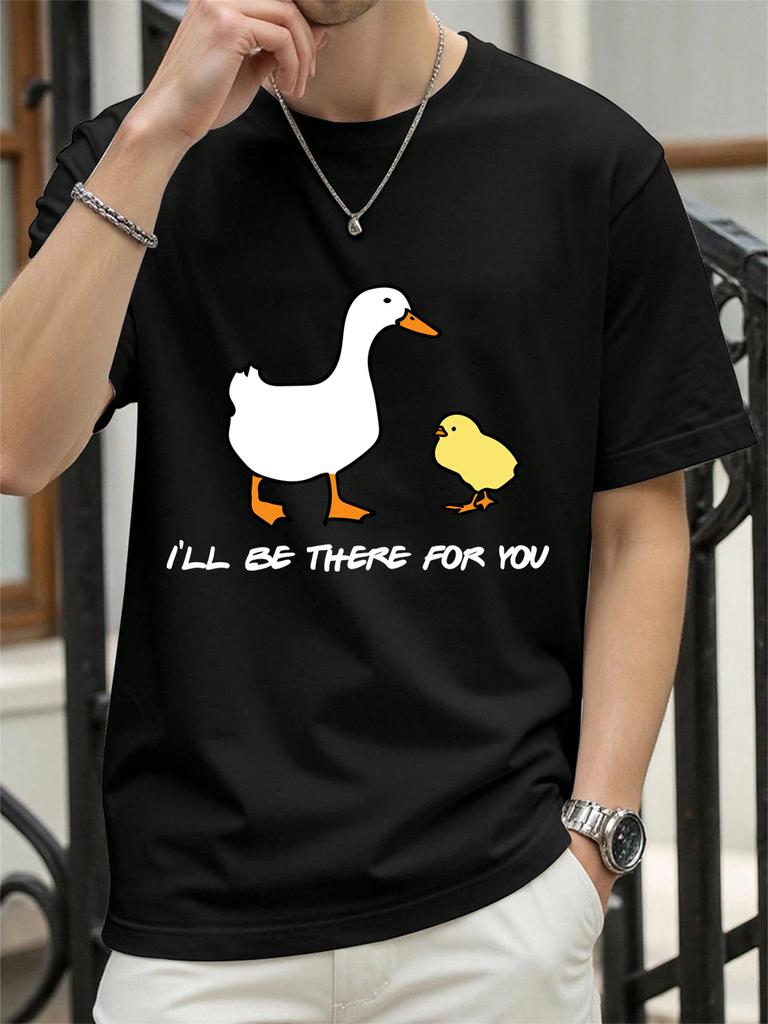 Goose Will Be There For You Printed TShirts Womens Summer Cotton Tops Loose ONeck Soft Short Sleeve T Shirts Casual Clothes