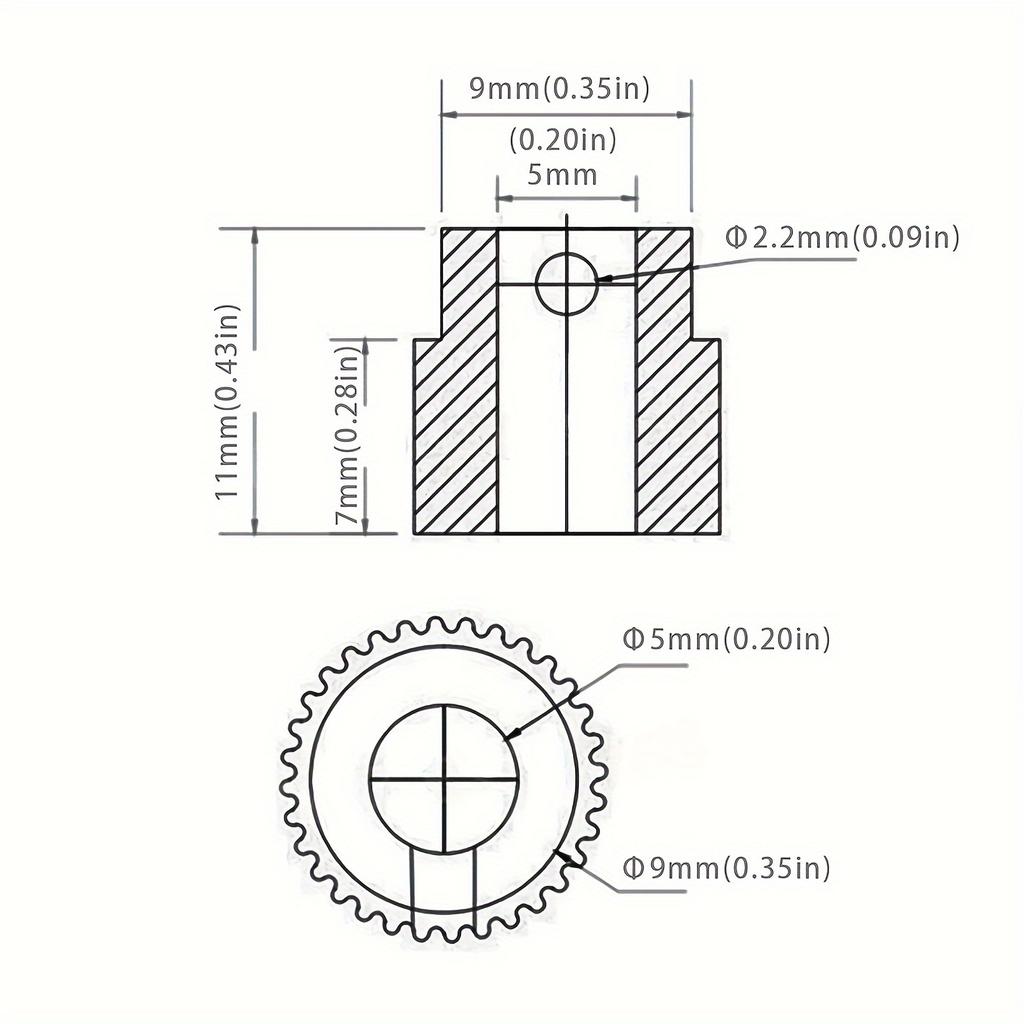 5 - Piece Set of 36 - Tooth Stainless Steel Extruder Gears - 3D Printer Parts Drive, Compatible with CR - 10,CR - 10S, S4, S5, Ender 3 and Ender 3 Pro