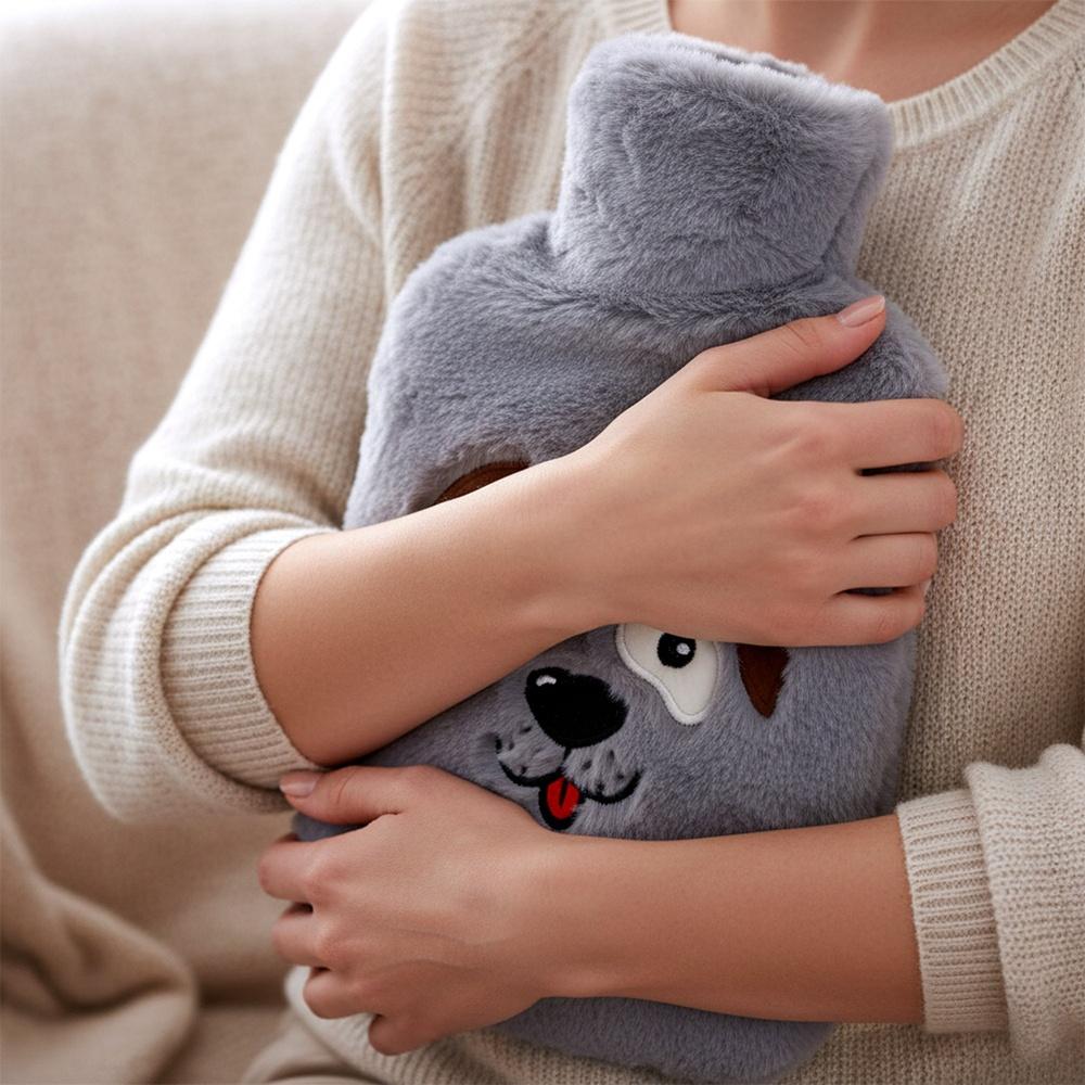 Duży Termofor Pluszowy w Pokrowcu Sweterku Ogrzewacz Gumowy na Wodę XXL