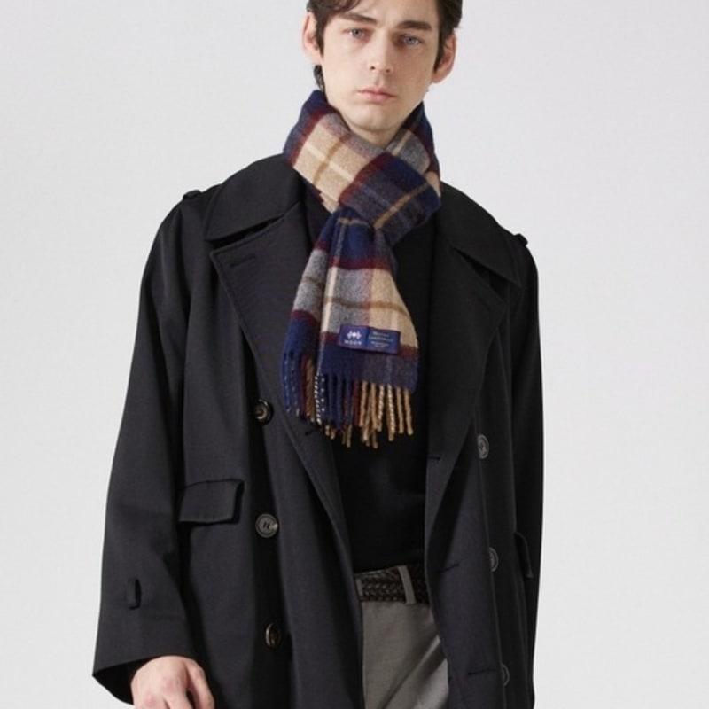 ABRAHAM MOON Merino Wool Muffler 25cm - Winchester Navy