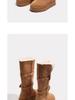 Women's Mid-Calf Gray High-Top Snow Boots 2025 - Thick-Soled, Velvet-Lined Winter Footwear
