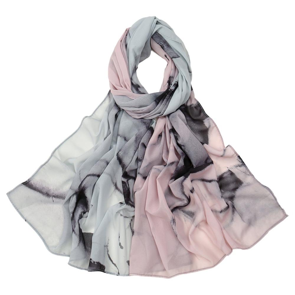 Ethnic Watercolor Painting Scarf Breathable Tie-dyed Scarf Colorful Satin Scarf  Head Wear