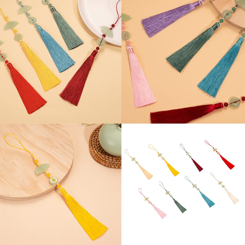 Elegant Fan Shaped Tassel Keychain Ornament Polyester Decorative Pendant For Gift Giving or Daily Accessories