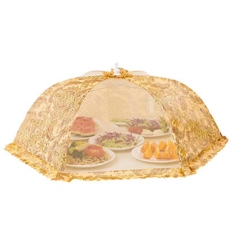 2023 Foldable Mesh Food Cover: Printed Umbrella Design for Protecting Leftover Foods