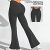 High Waist Deep V Flare Yoga Pants with Tummy Control and High Elasticity for Women