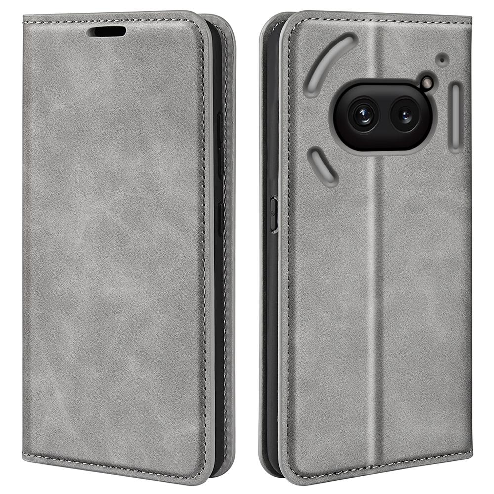 

For Nothing Phone (2a) Plus/Phone (2a) Case PU Leather Stand Phone Protective Cover Skin Touch Phone Shell Grey
