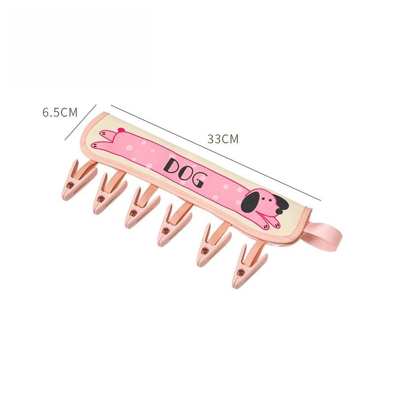 

1pc Clothes Hanger Portable Fabric Folding Travel Drying Rack with Clips for Underwear Socks Hotel Outdoor Use