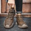 38-48Autumn /Winter Plus Velvet Warm Handmade Mens Boots Shoes Comfortable Ankle Boots for Men Casual Shoes Moccasins Man Tooling Shoes