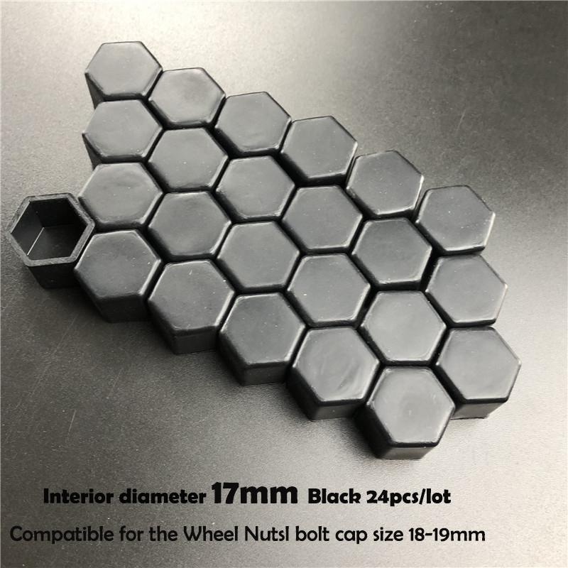 24pcs/package 17/19/21mm Silicone Hexagonal Socket Car Wheel Hub Screw Cover Nut Caps Bolt Rims Exterior Decoration Protection