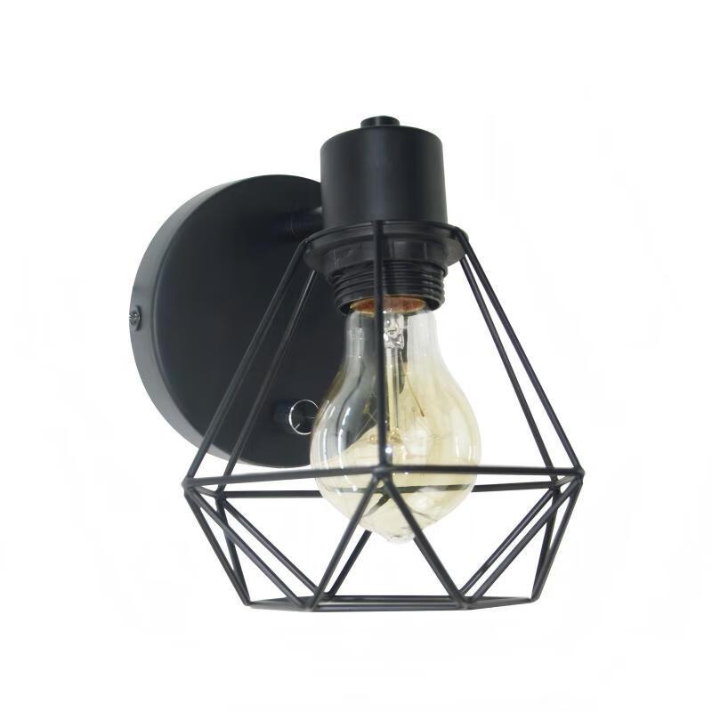 Retro Industrial Dimmable Iron Cage Wall Sconce