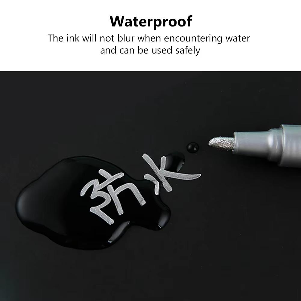 GuangNa 6/12 Pcs Colorful Permanent Paint Marker Waterproof Color Markers Tire Tread Rubber Fabric Paint Metal Paint White Pens