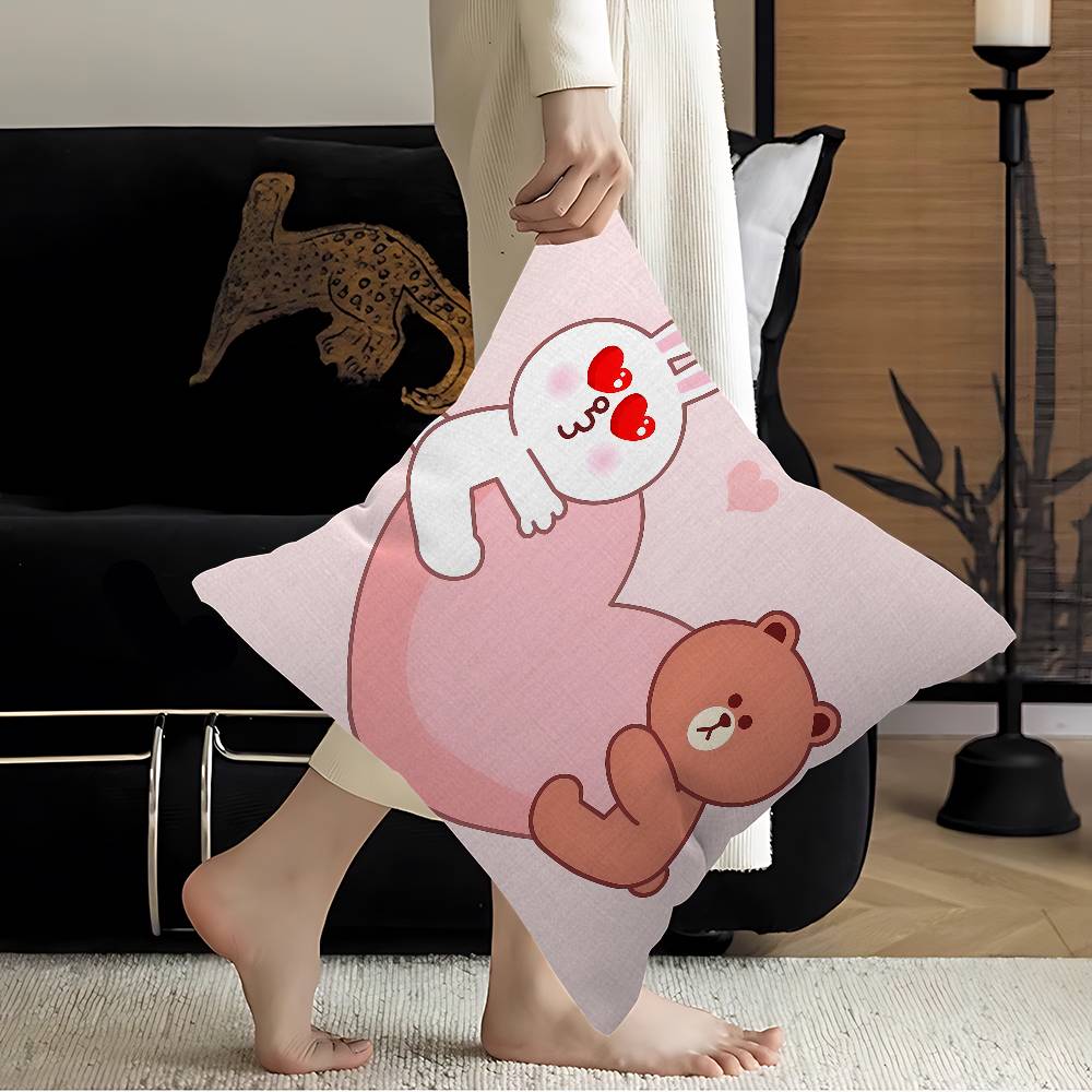 B-Brown And C-CONY Cushion Cover Inches Farmhouse Decor Home Throw Pillow Covers for Couch Decorations