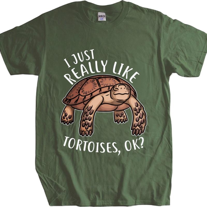 

Unisex Tshirt Breathable For men Round Neck t shirt Casual I Just Really Like Tortoises Ok Everyday For her tops Trendy Tshirt 4XL