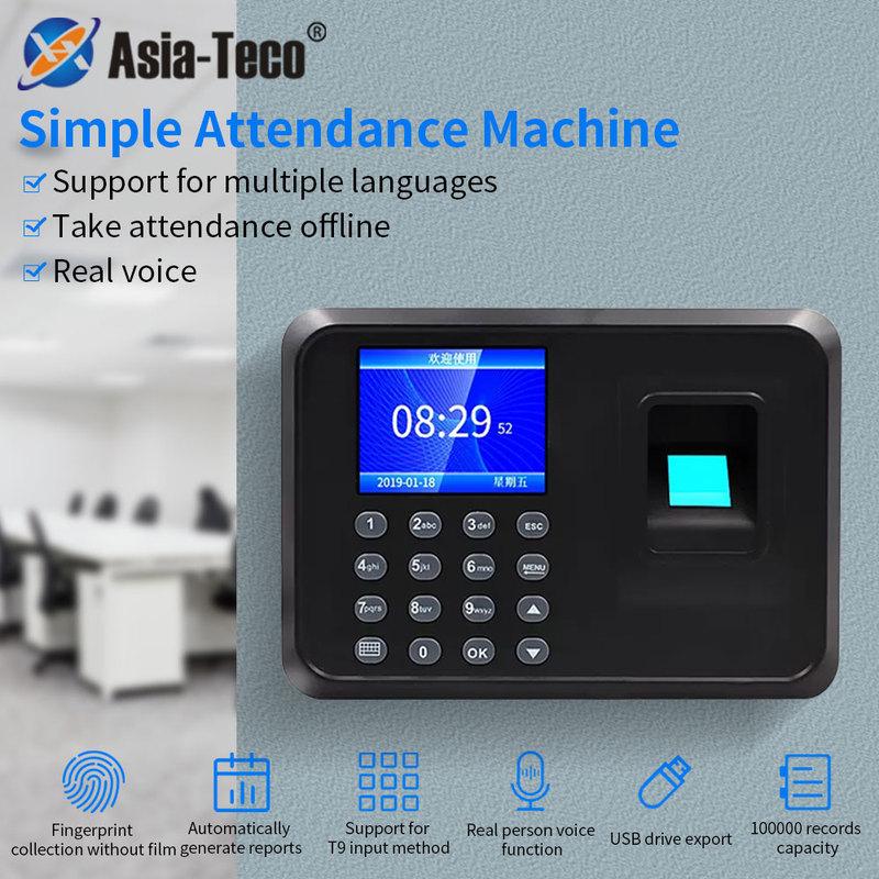 Biometric Fingerprint Attendance Machine Electric Time Clock USB Recorder with Offline Staff Data Management System