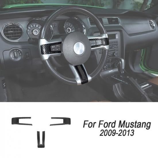 Carbon Fiber Interior Exterior Trim Full Decor Covers For Ford Mustang 2010-2014