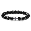 8mm Matt Türkis & Lavastein Perlen Herrenarmband