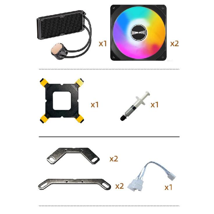 TEUCER AF-S120 Water Cooler 120mm RGB Fan Liquid Heatsink Integrated Radiator Cpu Cooling for Intel LGA115x 1200 1700 2011