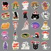 50 Cute Cartoon Cat & Mushroom Waterproof Stickers for Laptops, Thermos Cups, and Notebooks