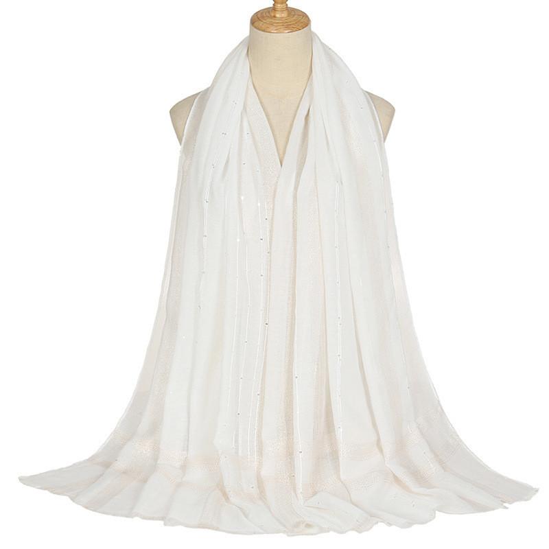 Plain Lurex Sliver Glitter Sequin Fringe Viscose Shawl Scarf Lady Soft Thin Hijabs and Wraps Bufandas Muslim Sjaal 180*80Cm