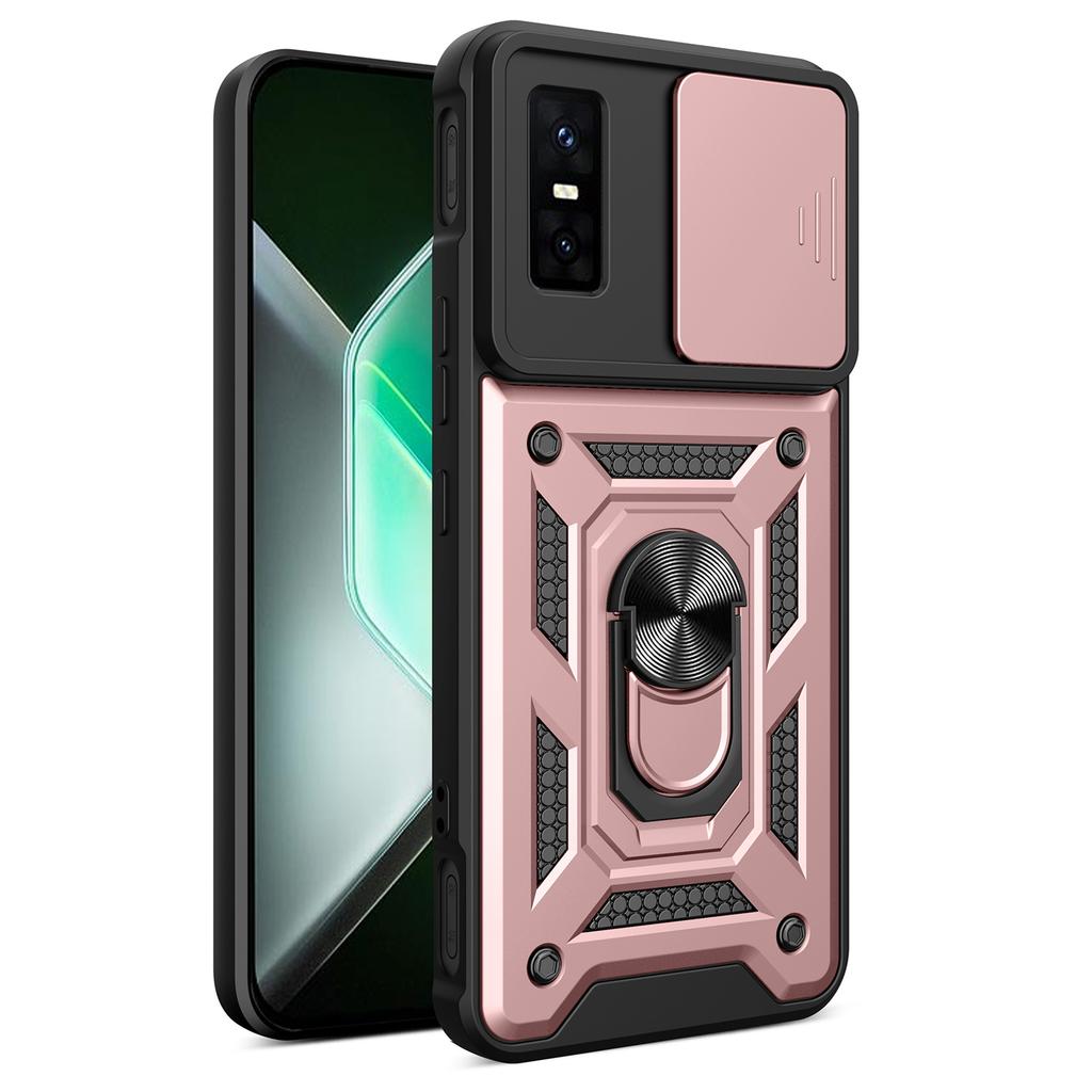 For Infinix GT 30 Pro 5G Case with Slide Camera Lid PC + TPU Kickstand Phone Cover