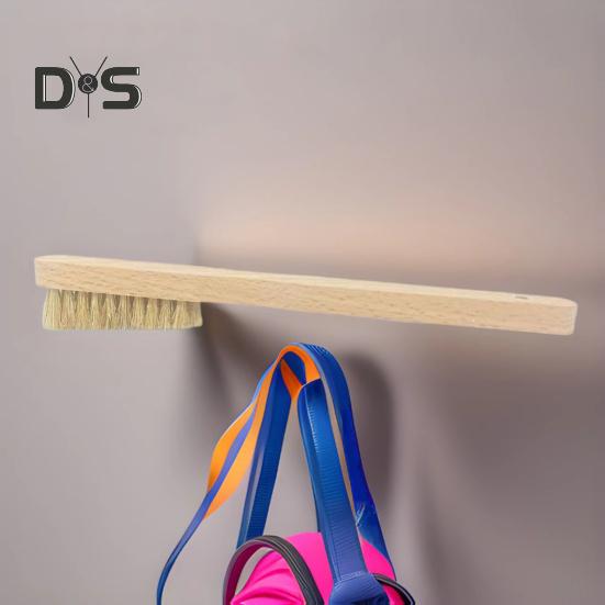 Kletterbürste mit langem Holzgriff, dicken Wildschweinborsten, tragbar, Reinigungswerkzeug für die Kletter- und Boulderbürste im Innen- und Außenbereich