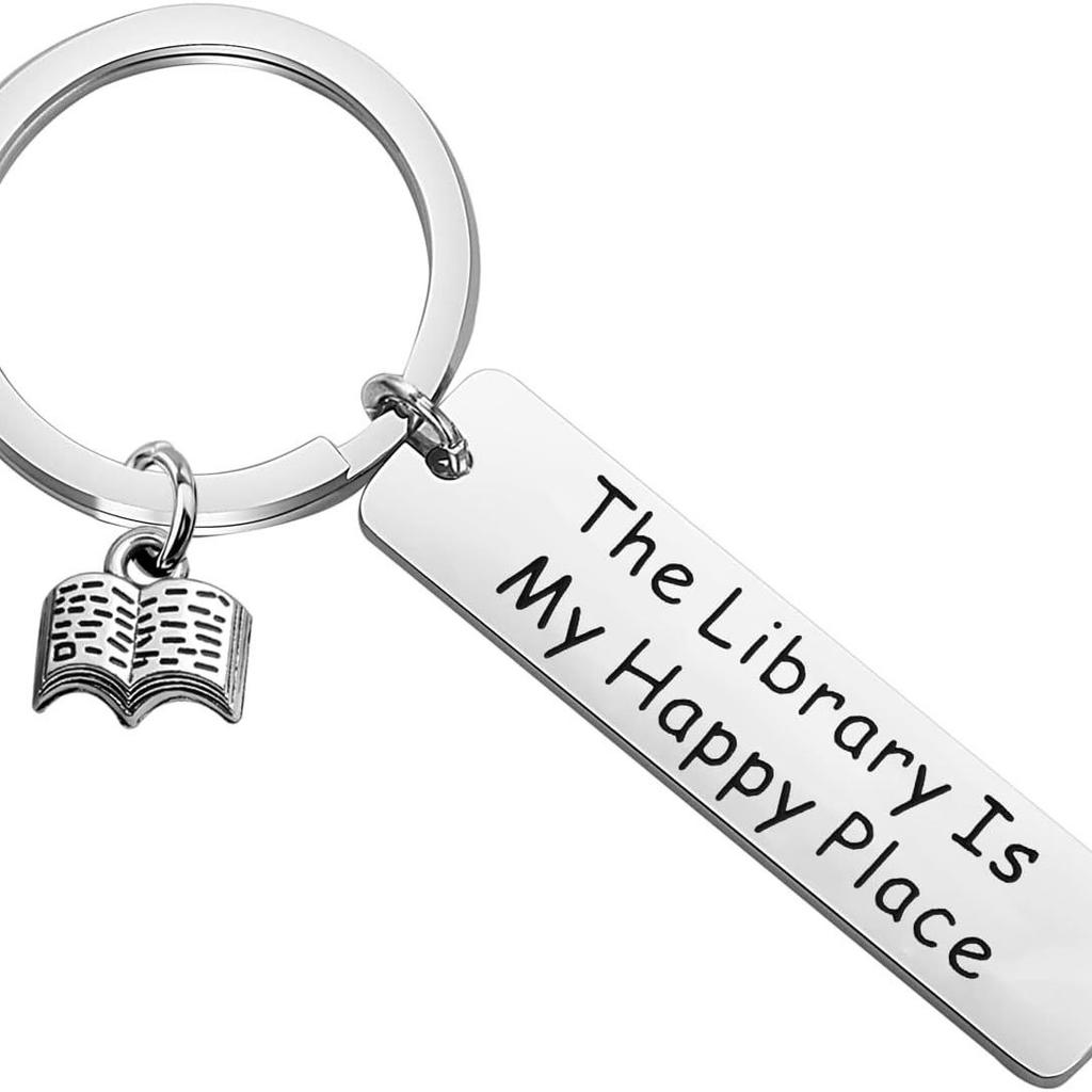 Reading Book Stainless Steel Keychain Book Lover Design Fashion Student Bag Pendant Practical Learning Gift