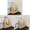 Retro Woven Tote Bag For Women Large Capacity Beach Shoulder Handbag With Magnet Closure