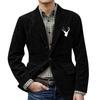Men's Solid Color Corduroy Warm Pocket Suit Jacket Cardigan Men's Casual Suit