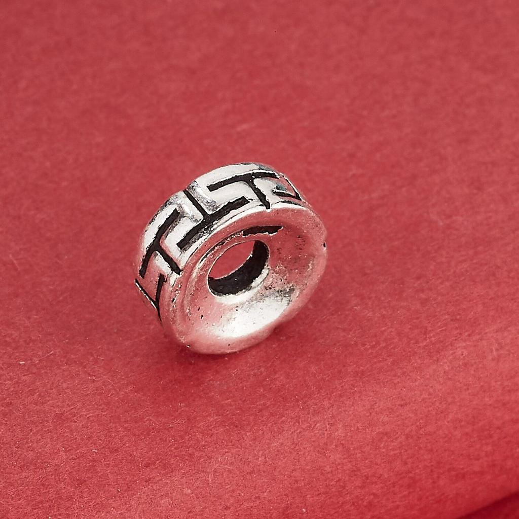 Great Wall S925 Sterling Silver Swirl Pattern Spacer Beads for DIY Bracelet/Necklace Weaving