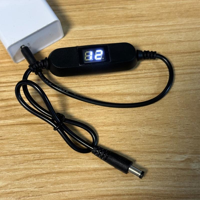 USB C 5V to 1V 3V 4.5V 6V 9V 12V Adjustable Output Voltages Cable Converter Cord for Toy Clock and more