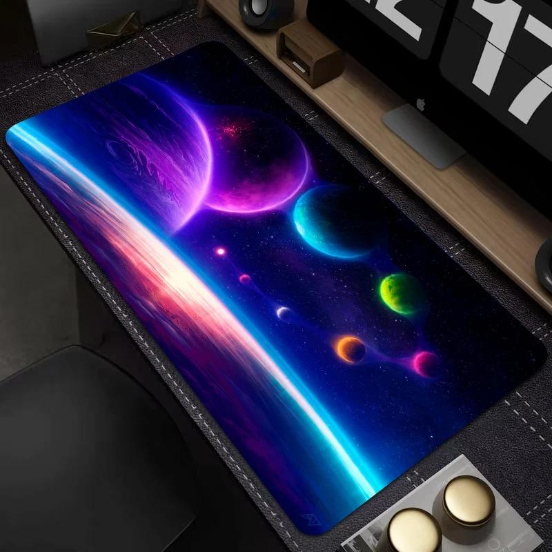 Starry Sky Planet Mouse Pad Colourful Stylish Design Large Non-Slip Computer Office Table Mats Keyboard Long Carpet Galaxy Rug