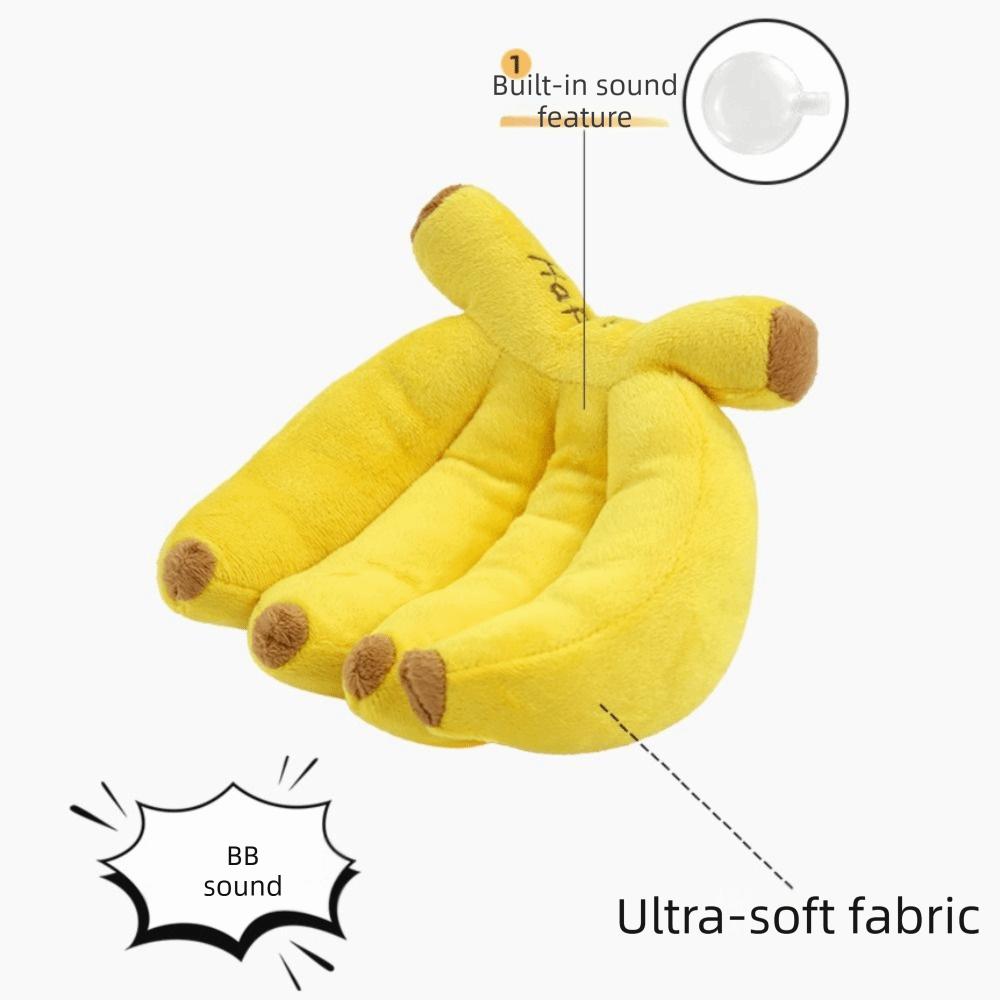 Yellow Squeaky Dog Toy Plush Banana Pet Interactive Toys Funny Pet Chew Plush Toy  Gift
