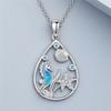 Luxury Female Crystal Stone Starfish Seahorse Animal Pendant Necklace Vintage Gold Color Wedding Jewelry For Women